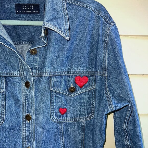 LIZ CLAIBORNE CRAZY HORSE Vintage belted denim jacket - Picture 2 of 10